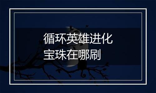 循环英雄进化宝珠在哪刷