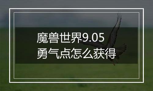魔兽世界9.05勇气点怎么获得