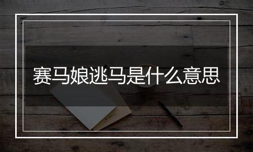 赛马娘逃马是什么意思