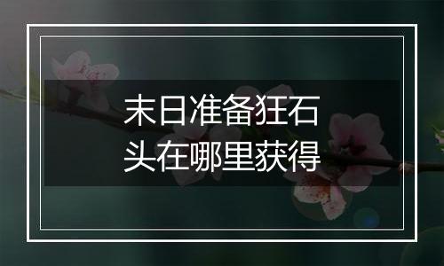 末日准备狂石头在哪里获得