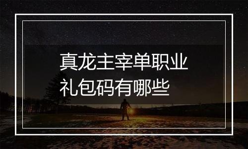 真龙主宰单职业礼包码有哪些