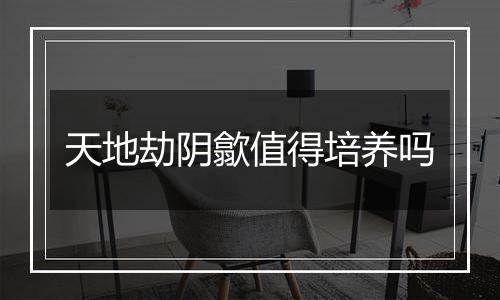 天地劫阴歙值得培养吗