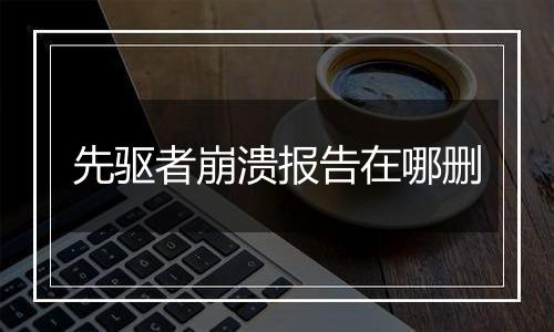 先驱者崩溃报告在哪删