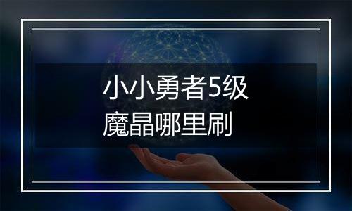 小小勇者5级魔晶哪里刷