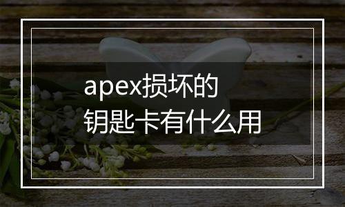 apex损坏的钥匙卡有什么用
