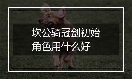 坎公骑冠剑初始角色用什么好