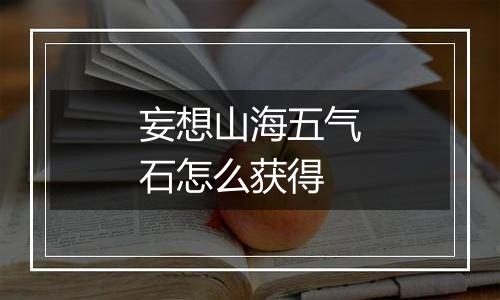 妄想山海五气石怎么获得