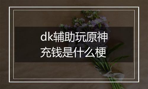 dk辅助玩原神充钱是什么梗