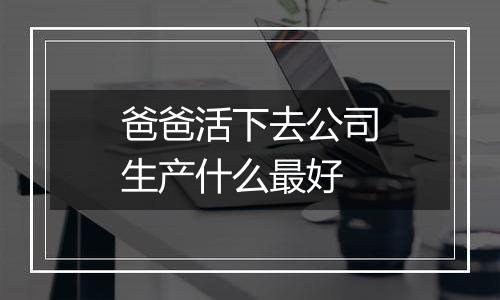 爸爸活下去公司生产什么最好