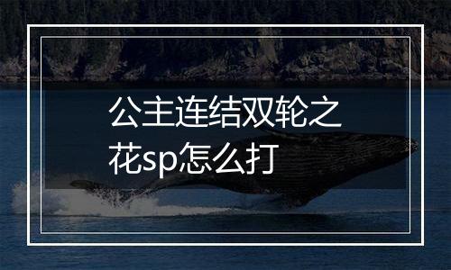 公主连结双轮之花sp怎么打