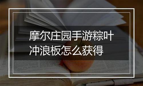 摩尔庄园手游粽叶冲浪板怎么获得