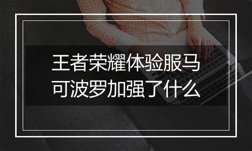 王者荣耀体验服马可波罗加强了什么