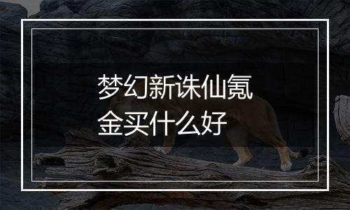 梦幻新诛仙氪金买什么好
