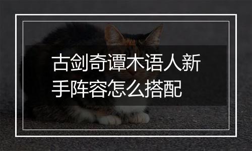 古剑奇谭木语人新手阵容怎么搭配