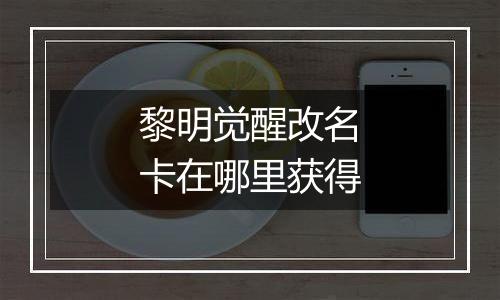 黎明觉醒改名卡在哪里获得