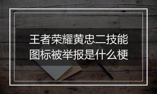 王者荣耀黄忠二技能图标被举报是什么梗