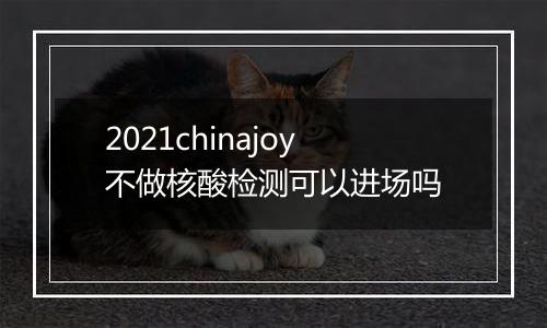 2021chinajoy不做核酸检测可以进场吗
