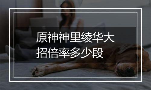 原神神里绫华大招倍率多少段