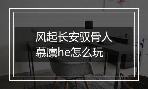 风起长安驭骨人慕廪he怎么玩