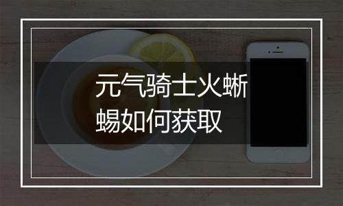 元气骑士火蜥蜴如何获取