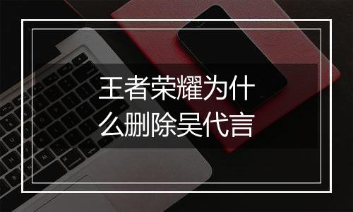 王者荣耀为什么删除吴代言