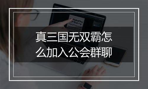 真三国无双霸怎么加入公会群聊