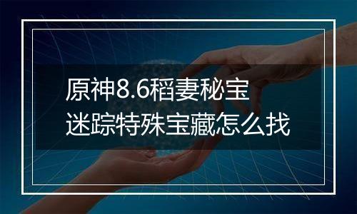 原神8.6稻妻秘宝迷踪特殊宝藏怎么找
