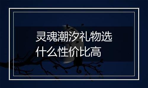 灵魂潮汐礼物选什么性价比高