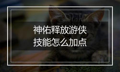 神佑释放游侠技能怎么加点