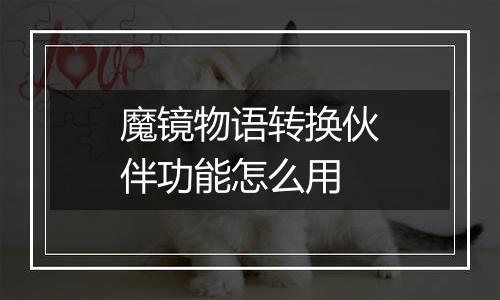 魔镜物语转换伙伴功能怎么用