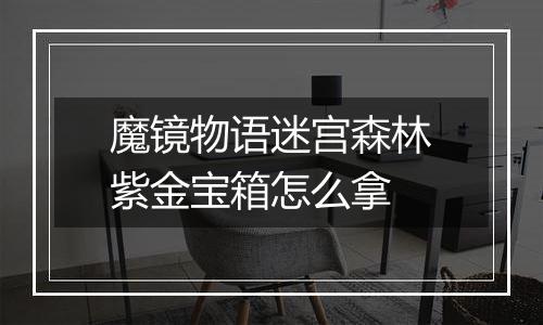 魔镜物语迷宫森林紫金宝箱怎么拿