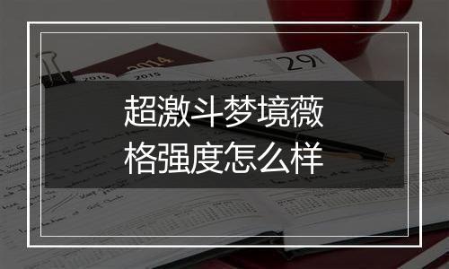 超激斗梦境薇格强度怎么样
