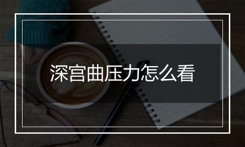 深宫曲压力怎么看