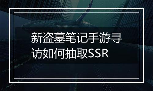 新盗墓笔记手游寻访如何抽取SSR