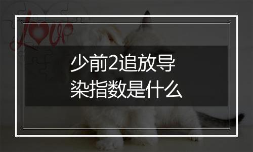少前2追放导染指数是什么