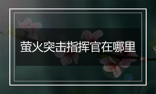 萤火突击指挥官在哪里