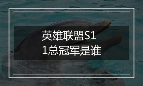 英雄联盟S11总冠军是谁
