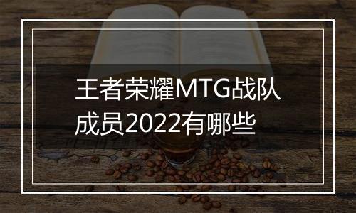 王者荣耀MTG战队成员2022有哪些