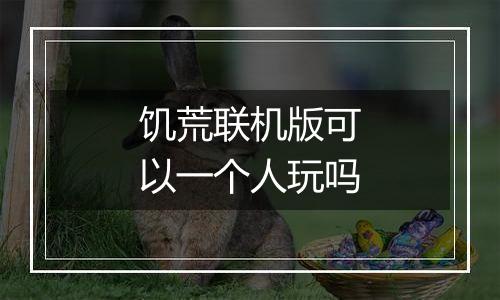 饥荒联机版可以一个人玩吗