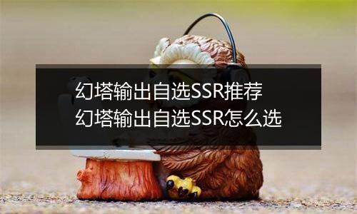 幻塔输出自选SSR推荐 幻塔输出自选SSR怎么选
