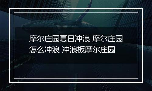 摩尔庄园夏日冲浪 摩尔庄园怎么冲浪 冲浪板摩尔庄园