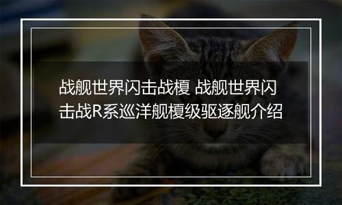 战舰世界闪击战榎 战舰世界闪击战R系巡洋舰榎级驱逐舰介绍