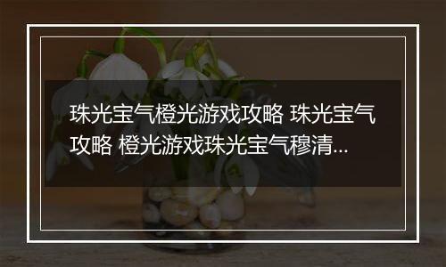 珠光宝气橙光游戏攻略 珠光宝气攻略 橙光游戏珠光宝气穆清结局攻略