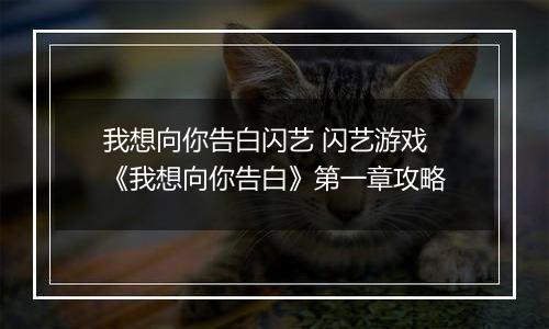 我想向你告白闪艺 闪艺游戏《我想向你告白》第一章攻略