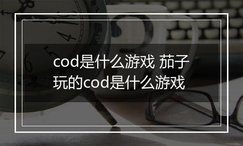cod是什么游戏 茄子玩的cod是什么游戏
