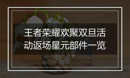 王者荣耀欢聚双旦活动返场星元部件一览