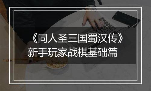 《同人圣三国蜀汉传》新手玩家战棋基础篇