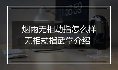 烟雨无相劫指怎么样 无相劫指武学介绍
