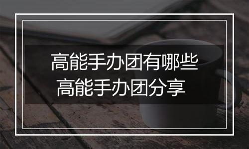 高能手办团有哪些 高能手办团分享