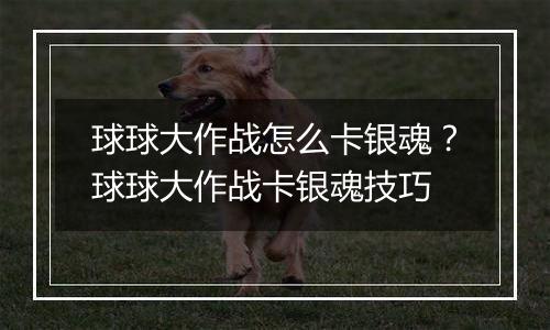 球球大作战怎么卡银魂？球球大作战卡银魂技巧
